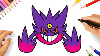 CÓMO DIBUJAR A MEGA GENGAR 🟣