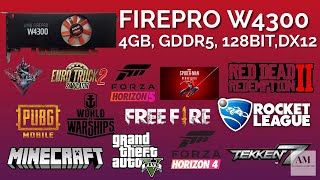 AMD FIREPRO W 4300 [4GB, GDDR5, 128BIT, DX12 ], GAMEPLAY2023, BENCHMARK, GTA5, RDR2, SPIDERMAN, PUBG