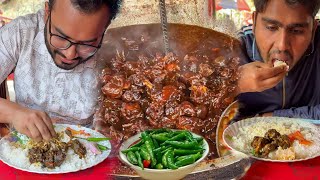 Eating Lunch(Rice \u0026 Spicy Meat Curry, Hash Bhuna) With Friends at Mormoria Rajshahi