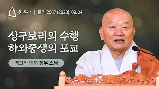 [백고좌대법회] 19회 정우스님 - 상구보리의 수행, 하와중생의 포교(23.09.24)