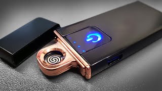 Smart Fingerprint Sensor Flameless Windproof Lighter Unboxing // USB rechargeable lighter