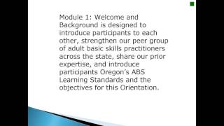Orientation Module 1