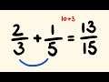 Add ANY Fractions Instantly!  Fast math trick!