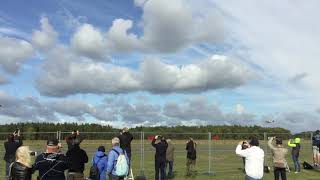 THREE MESSERSCHMITT BF 109 FLY TAILCHASE WITH GRIFFON SPITFIRE HANGAR 10 USEDOM 2018