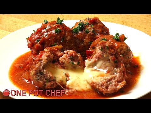 Slow Cooker Cheese Stuffed Meatballs | One Pot Chef Slow Cooker Cheese Stuffed Meatballs | One Pot Chef