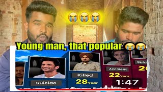 Reaction on 😭￼ Indian Celebrities Who D*ed Young Age || Sidhu Moose Wala, Sushant Singh Rajput, Etc