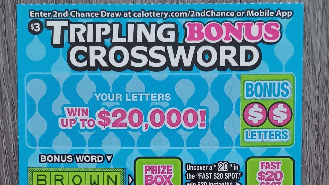 $3 Tripling Bonus Crossword California Lottery Scratcher *Nice Win* 🙏 ☘ ...