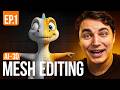 Ep.1 Mesh editing (sculpting) - From AI to Game-ready
