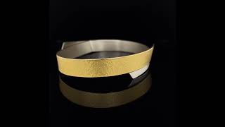 Sterling Silver 22k Yellow Gold Layered Bangle #designyard #statementbracelet #bimetal #bangle #gold