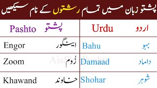 Members Of Family In Pashto And Urdu/ Learn Relations Names In Pashto/All Relatives Name In Pashto