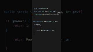 Calculate power using recursion in java #coding #java