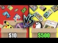 $10 Pokemon Mystery Box VS $500 Pokemon Mystery Box!!