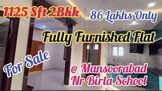 1125 Sft 2Bhk Fully Furnished North Face Flat Fr Sale @ Nr Sahara Estate Mansoorabad Call📞6304908968