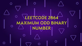 Maximum Odd Binary number | Leetcode #2864 | C++ | String | Lost _Code
