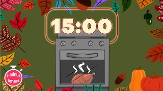 15 Minute Thanksgiving Timer | Egg Timer Bell at the end (no music)