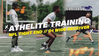 NFL Tight End TJ Hockenson //  Division 1 Wide Receiver Isaiah Horton // Training Session