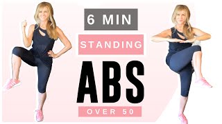 6 Minute Standing Abs Indoor Workout Over 50 | Low Impact!