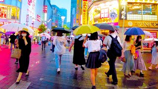 Ikebukuro in Tokyo. Heavy rain in the evening ♪💖🐶4K non-stop 1 hour 01 minutes