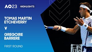 Tomas Martin Etcheverry v Gregoire Barrere Highlights | Australian Open 2023 First Round