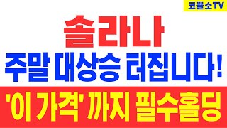 [솔라나 코인] 주말 대상승 터집니다! '이 가격' 까지 필수홀딩!