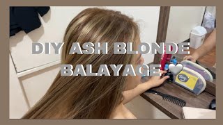 DIY LIGHT ASH BLONDE BALAYAGE - THIS IS SO CHEAP!!!