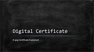 Cryptography : What is a Digital Certificate?