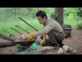 oak firewood fire 참나무장작 쉽게 불붙이기 bushcraft korea survival