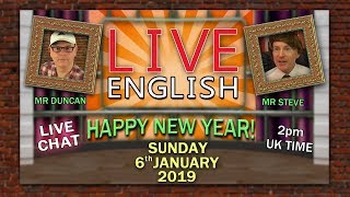 Live English Learning / Improve your listening skills / Happy New Year / January 6th 2019 / Humour