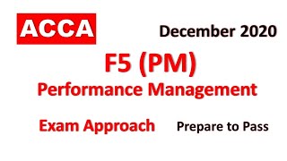 F5 (PM) - Day 01 - Dec 2020 - Performance Management ACCA Exam Approach Webinars | MNN