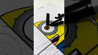 Drawing MINION in 4 different art styles pt 2 / X-ray #shorts #minions