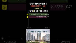 익산시 아파트 31% 폭락 TOP5. 2월 기준 최고가 대비 하락 순위 매매 실거래가 시세 싼 분양가 모현동 마동 동산동 어양동