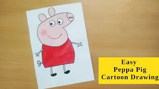 How to Draw Easy Peppa Pig Cartoon Drawing  | Beginners drawing | Step by step for Kids