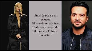 Si No Te Hubiera Conocido ft. Luis Fonsi - Christina Aguilera - (Lyrics)