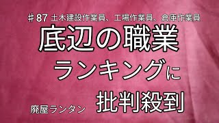 ♯87 底辺の職業ランキング　大手就職情報サイトが公開した底辺の仕事ランキングに批判が殺到。職業差別を助長しかねないと抗議相次ぐ。2022.6.30