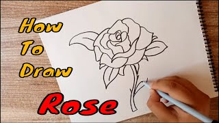 How to draw a rose - Easy + Quick step-by-step drawing lessons