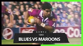 Blues v Maroons  | Game 2 1991 | State Of Origin | NRL