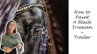 Teaser - How to Paint a Black Horse - Friesian Watercolor Demo