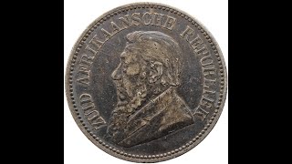 1892 2 ½ Shilling South Africa Coin Paul Kruger Silver