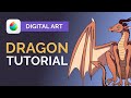 How to Draw Dragons - Step by Step Digital Art Tutorial [MEDIBANG]