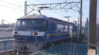 【豪快なジョイント音！】JR貨物 EF210-340号機+タキ20B 新A229仕業[8586レ] 川崎貨物行 尻手駅通過！[2023.08.12(土)]