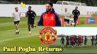 Paul Pogba Returns🔥🙌  Amorim brings in Pogba to training ahead of clash vs Everton🤩 Zirkzee, Bruno