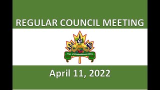 Regular Meeting of Council dated April 11, 2022