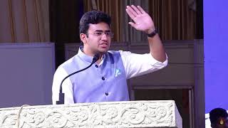 Delivering a talk at the 3rd Vishwa Havyaka Sammelana | Tejasvi Surya