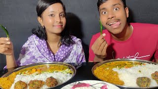 Dal With Rice And Fried Pakora Challenge With Punishment / Must Be Watch