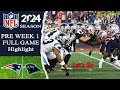 Carolina Panthers vs New England Patriots Full Game Highlights | Aug 8 | NFL 2024 - 2025 Preseason