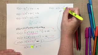 MAT 136 - re-writing a quadratic function to find its vertex and sketch its graph