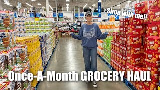 Once-A-Month GROCERY HAUL || Large family Grocery haul with a little bit of chaos!