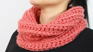 Cuello tejido a crochet PARA INVIERNO paso a paso | LANITAS Y COLORES