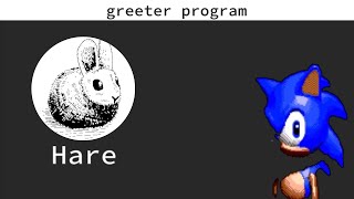 greeter program in Hare #coding
