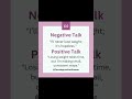 Negative Talk vs Positive Talk Day - 3. #SustainableWeightLoss #wellnessgoals #FitnessMotivation